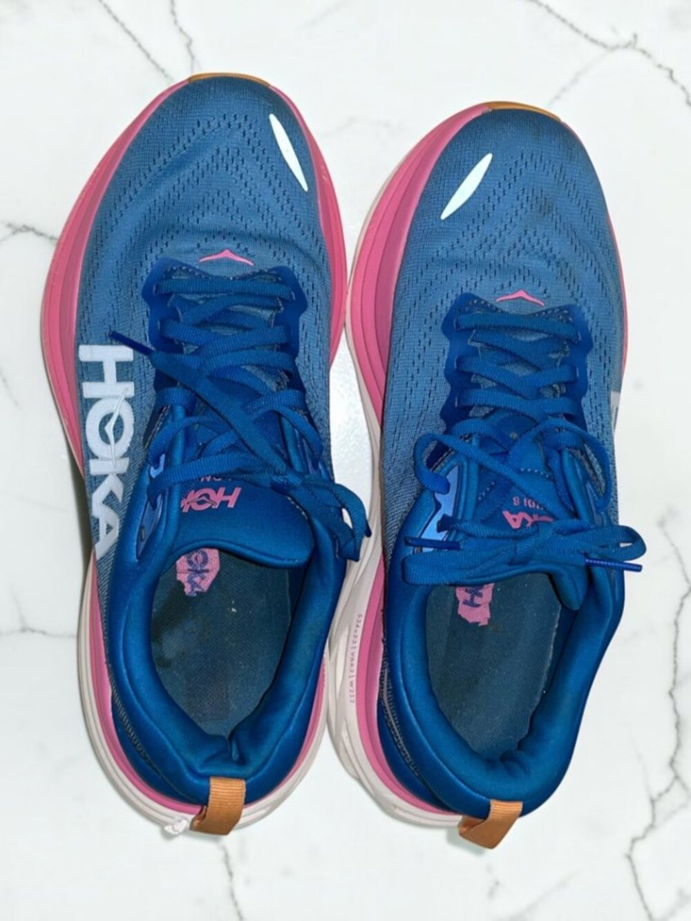 HOKA Bondi 8 Women's Running Shoes – Coastal Sky / All Aboard – Size 10.5B